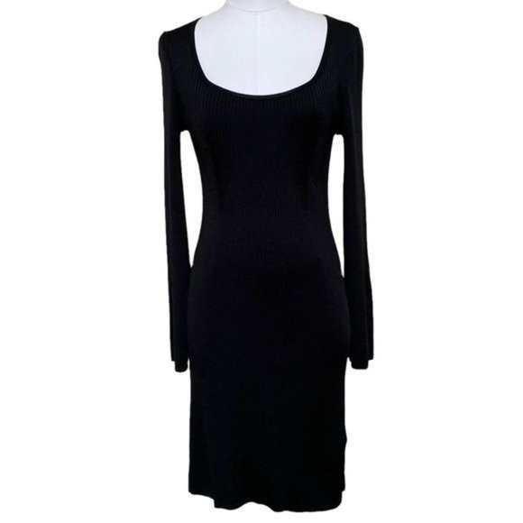 J. Crew Ribbed Squareneck Sweater Dress in Black Size Small NWT - Picture 5 of 13